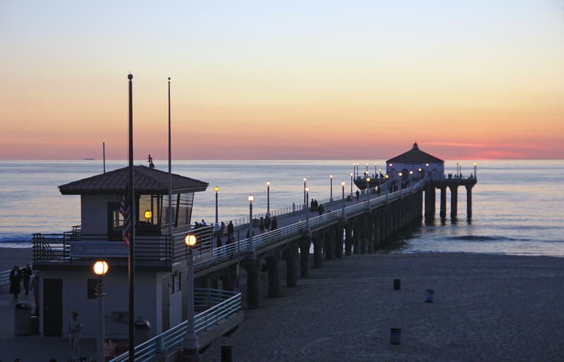 Surfing at Manhattan Beach